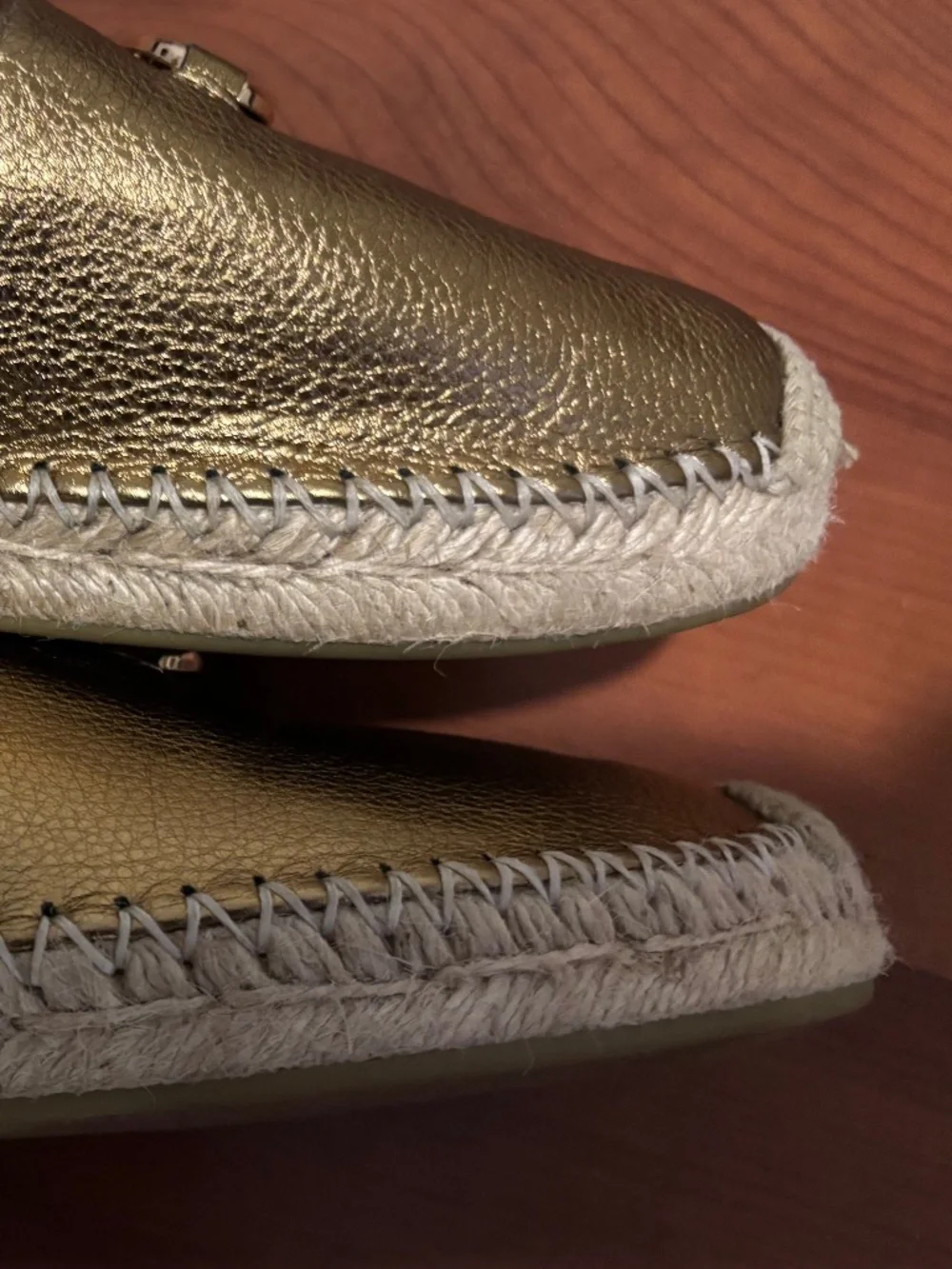 Valentino Garavani VLogo metallic leather espadrilles